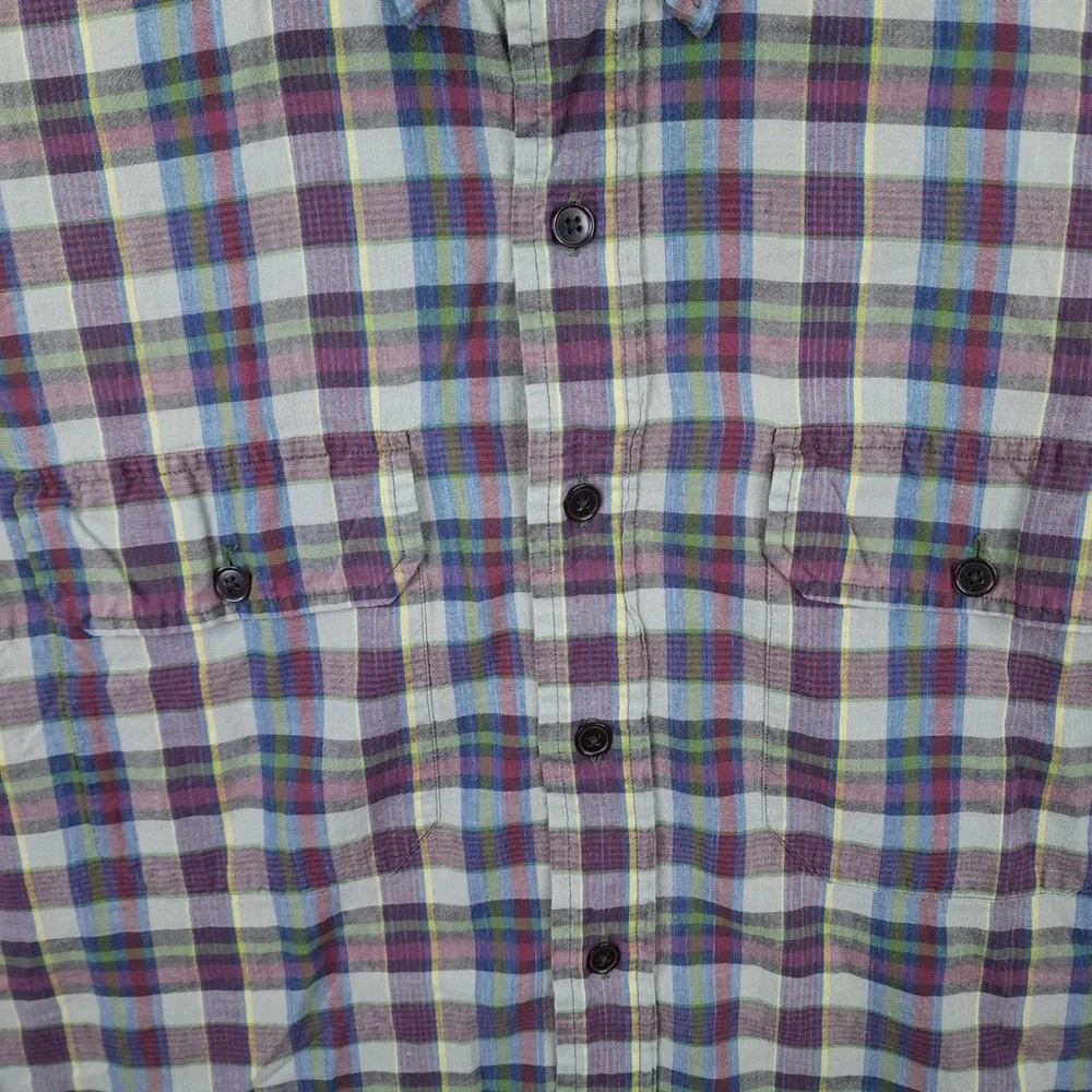 Polo Ralph Lauren G.I. Shirt Mens L Multi‎ Plaid Short Sleeve Grunge Streetwear